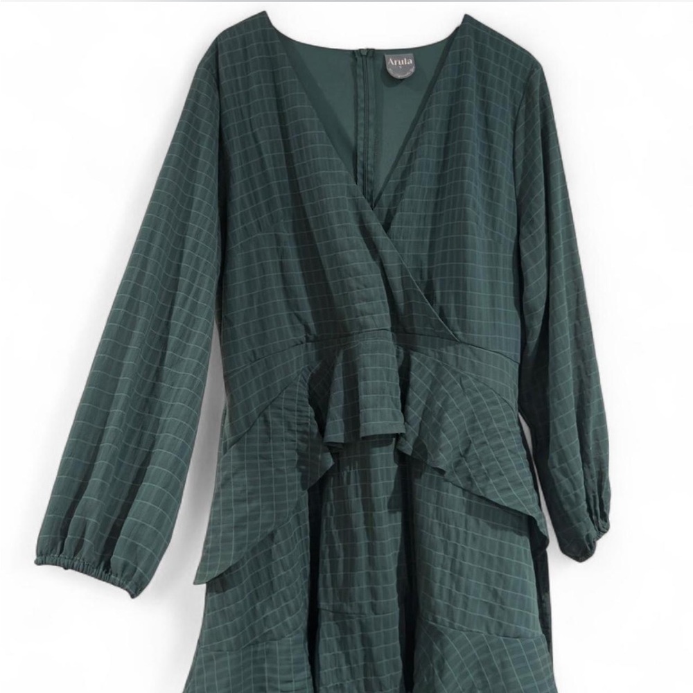 Arula Fit & Flare Ruffle Wrap Mini Dress Plus Size XL-0X Cottagecore Whimsigoth - Picture 4 of 9